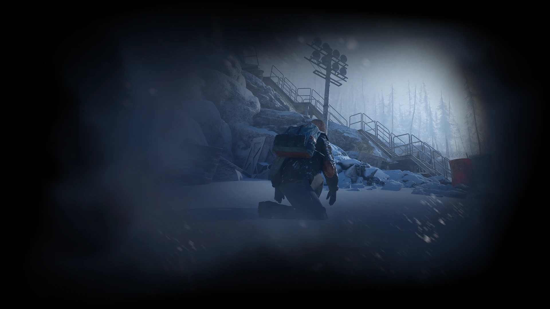 Permafrost 키 아트: 생존자가 깊은 눈을 헤쳐 나간다
